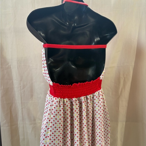 Guess Y2K Red and White Polka Dot Halter Babydoll Summer Top Size Small - Picture 6 of 8